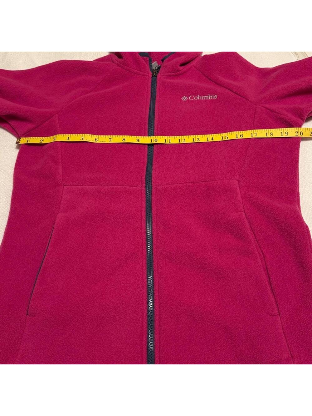 Columbia Girls Youth XL (18/20) Pink Full Zip Fleece Jacket — Fits Women's XS/S - Picture 5 of 8